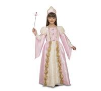 My Other Me - Costume Principessa Bambina, taglia 10-12 anni. Include abito rosa e beige con dettagli dorati e maniche a sbuffo, e fascia a corona abbinata.