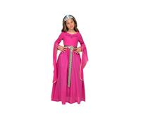My Other Me - Costume principessa ragazza, taglia 5-6 anni. Include abito lungo rosa con dettagli in oro e argento con maniche lunghe pendenti, e fascia argentata con strass.