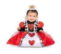 My Other Me - Costume regina di cuori, taglia 7-12 mesi. Include abito sottogonna nei toni rossi, neri e bianchi, maniche a sbuffo e fascia con corona. Puro regalità in miniatura.