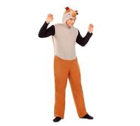 My Other Me - Costume Riccio Adulto Unisex, taglia S. Include tuta con zip marrone e beige con maniche lunghe nere e cappuccio con orecchie e muso in volume. Trasformazione simpatica e originale.