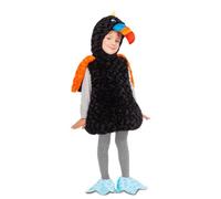 My Other Me - Costume tucano per bambini unisex con vestito, cappello e scarpine in arancione e nero, taglia 3-4 anni. Perfetto per una festa di avventura nella giungla