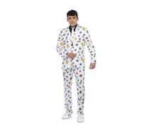 My Other Me - Costume unisex adulto bianco Sesame Street con giacca, pantaloni e cravatta, taglia ML. Perfetto per divertirsi con stile a feste a tema piene di colore e divertimento