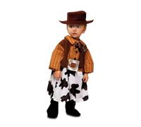 My Other Me - Costume unisex da cowgirl marrone e bianco con cappello e tutina per neonati taglia 7-12 mesi. Tenerezza del lontano ovest nella sua prima avventura