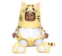 My Other Me - Costume unisex da gatto giallo e bianco con vestito, cappello, scarpette e coda taglia 12-24 mesi. Perfetto per un carnevale pieno di tenerezza