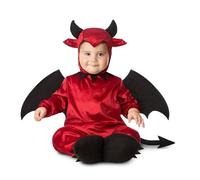 My Other Me - Costume unisex Diablo Bebé, taglia 7-12 mesi. Include cappello con corna nere, ali nere, tuta rossa con coda appuntita e scarpe. Piccolo e cattivo.