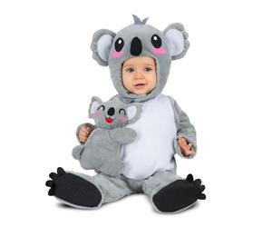 My Other Me - Costume unisex Koala bianco e grigio con cappello, scimmia, peluche koala e scarpine per neonati taglia 7-12 mesi. Tenerezza selvaggia per le feste più adorabili