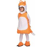 My Other Me - Costume unisex per bambini di volpe arancione con cappello, vestito, scarpe e coda taglia 3-4 anni. Perfetto per avventure nel bosco