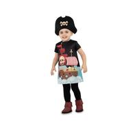 My Other Me - Costume unisex per bambini Pirata Bucanero con abito e cappello nei colori rosso e nero taglia 12-24 mesi. Naviga i sette mari con stile.