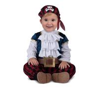 My Other Me - Costume unisex per bambini Pirata Bucanero con tuta, cintura e cappello in rosso e bianco, taglia 7-12 mesi. Radica i sette mari con stile bavaglino