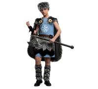 My Other Me - Costume vichingo uomo, taglia XS. Include mantello con finta pelliccia abbinato alle copertine stivali e cappello, abito azzurro con fiocco di neve e cintura e polsiere.
