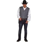 My Other Me - Gilet da uomo adulto di Cowboy grigio taglia ML. Aggiungi un tocco dell'estremo ovest al tuo look più selvaggio