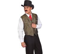 My Other Me - Gilet uomo uomo adulto nero e oro taglia ML. Dona un tocco di eleganza del vecchio West al tuo outfit da festa