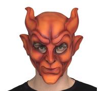 My Other Me - Maschera unisex adulto di demone arancione con corna. Un accessorio inquietante per completare la tua caratterizzazione più sinistra