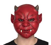 My Other Me - Maschera unisex adulto di demone rosso con corna. Un accessorio scuro e spaventoso per completare la tua caratterizzazione nella notte di Halloween