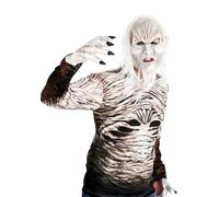 My Other Me - Maschera unisex adulto Walker Bianco con capelli e barba. Porta aria gelida e spaventosa a qualsiasi festa a tema