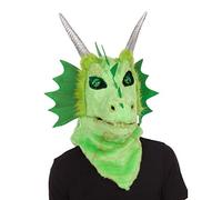 My Other Me - Maschera unisex per adulti Drago verde con corna integrate. Aggiungi un tocco epico e fantastico a carnevali, feste a tema o eventi cosplay