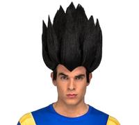 My Other Me - Parrucca Vegeta per uomo adulto in nero, misura 25 x 26 x 14 cm. Trasforma la tua festa in un'epica battaglia con questo look saiyan.