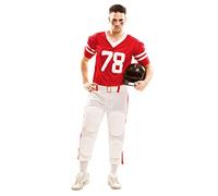 My Other Me Partychimp 83-02135 - Costume da Giocatore di Rugby da Uomo, M/L, Rosso