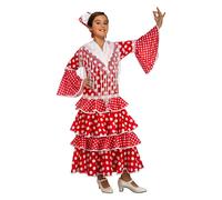 My Other Me - Sevilla Flamenco Costume for Girl, Red (viving Costumes) 10-12 año