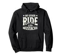 My Other Ride Is His Mustache Divertente Biker e Baffi Amante Felpa con Cappuccio