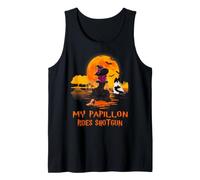 My Papillon Rides Shotgun Dog And Witch Funny Halloween Canotta