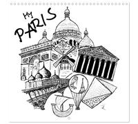 My PARIS (Calendrier mural carré 2027 30x30 cm) Calendrier double avec une page