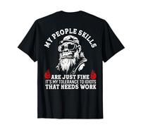 My People Skills Are Just Fine Monkey Funny (sul Retro) Maglietta