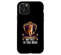 My Pet Is The Boss Funny Regal Cat On Throne Custodia per iPhone 11 Pro