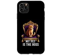 My Pet Is The Boss Funny Regal Cat On Throne Custodia per iPhone 11 Pro Max