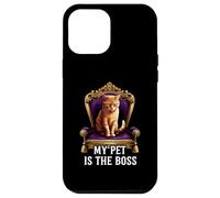 My Pet Is The Boss Funny Regal Cat On Throne Custodia per iPhone 12 Pro Max