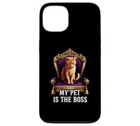 My Pet Is The Boss Funny Regal Cat On Throne Custodia per iPhone 13