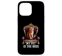 My Pet Is The Boss Funny Regal Cat On Throne Custodia per iPhone 13 Pro Max