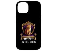 My Pet Is The Boss Funny Regal Cat On Throne Custodia per iPhone 14