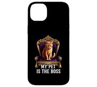 My Pet Is The Boss Funny Regal Cat On Throne Custodia per iPhone 14 Plus