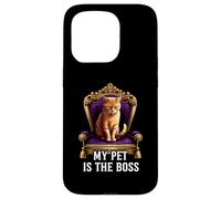 My Pet Is The Boss Funny Regal Cat On Throne Custodia per iPhone 15 Pro
