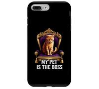 My Pet Is The Boss Funny Regal Cat On Throne Custodia per iPhone 7 Plus/8 Plus