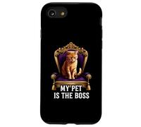 My Pet Is The Boss Funny Regal Cat On Throne Custodia per iPhone SE (2020) / 7/8