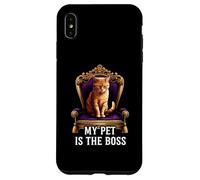 My Pet Is The Boss Funny Regal Cat On Throne Custodia per iPhone XS Max