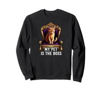 My Pet Is The Boss Funny Regal Cat On Throne Felpa