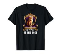 My Pet Is The Boss Funny Regal Cat On Throne Maglietta