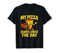 My Pizza Salva Sempre la Giornata Pizza Superhero Design Maglietta