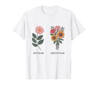 My Plan vs God Plan Christian Floral Citazione Bibbia Fede Maglietta