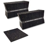 My Plast 100 - Cuscinetti in granulato di gomma per terrazze, 3 x 3 mm, 90 x 90 mm, 300 pezzi, colore: nero