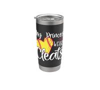 My Princess Wears Cleats - Softball Mom Dad Baseball Player Bicchiere termico in acciaio inox doppia parete