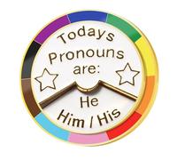 My PRONOUNs Are They/Them, Lei/Lei, Lui/Lui perni per ruota, identità di genere arcobaleno, smaltati LGBTQ, spille per zaino, risvolto, regali per il mese dell'orgoglio