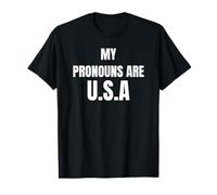 My Pronouns Are USA Patriotic Bold Statement Design Graphic! Maglietta