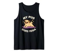 My Pug Does Yoga Carino Cane Tema Art Canotta
