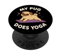 "My Pug Does Yoga" Carino Cane Tema Art PopSockets PopGrip Adesivo