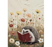 My Reading Journal: A Whimsical Bullet Journal for Kids: Featuring a Cute Hedgehog Reading Under Flowers - Dot Grid Notebook for Kids to Draw, Write, and Track Their Favorite Books