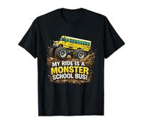 My Ride is a Monster School Bus Bambini Big Wheel Truck Kids Maglietta